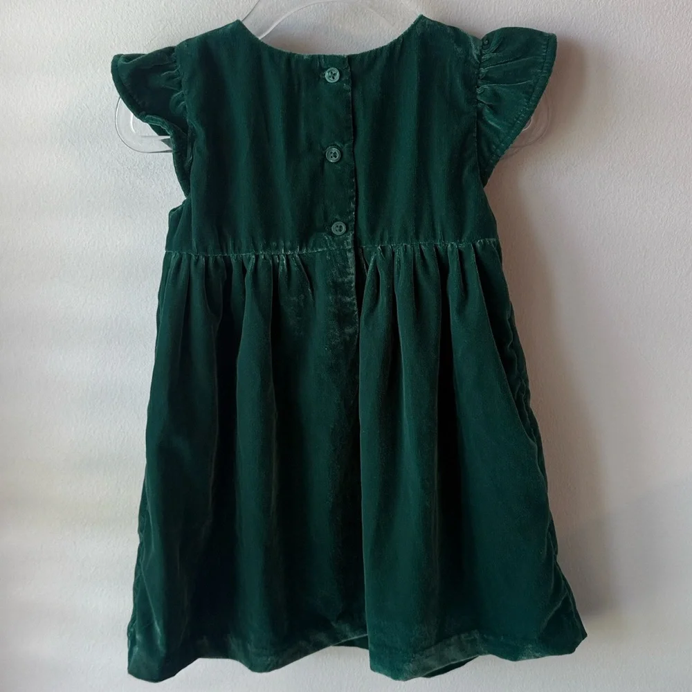 Gymboree Baby Girls Green Velvet Holiday Dress NWT